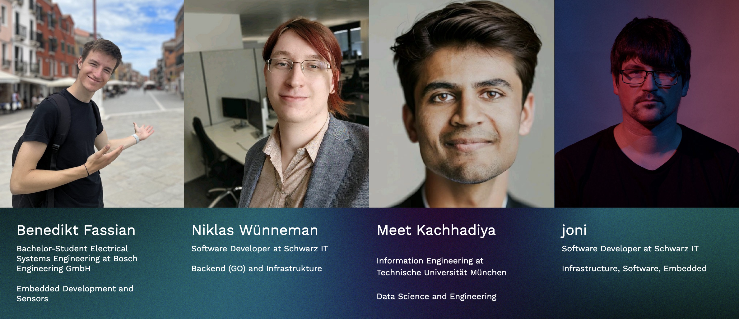 Members of the hackathon team - screenshot of the pitch Members of the hackathon team - screenshot of the pitch